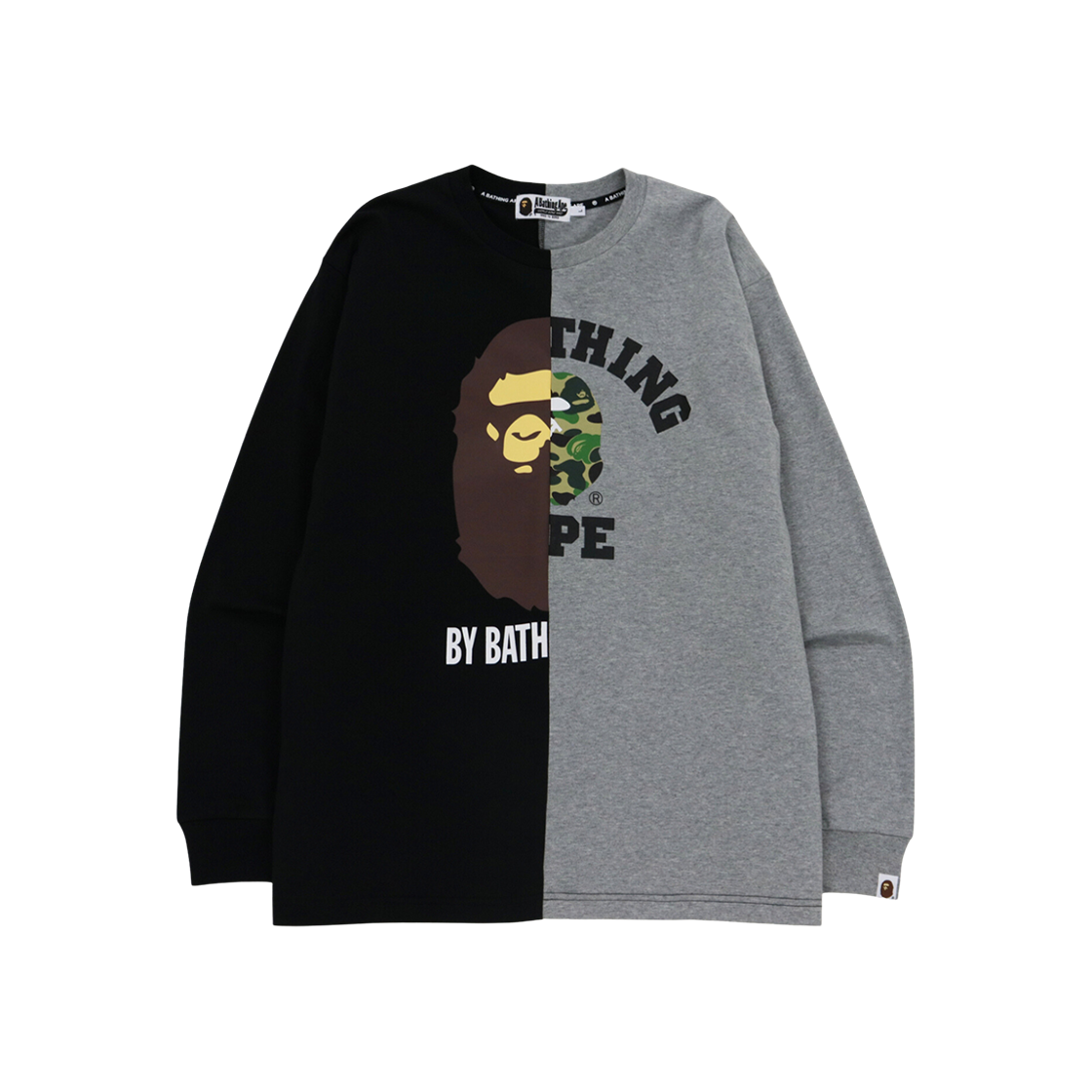 BAPE College & By Bathing Relax Fit T-Shirt Black 상세 이미지 1