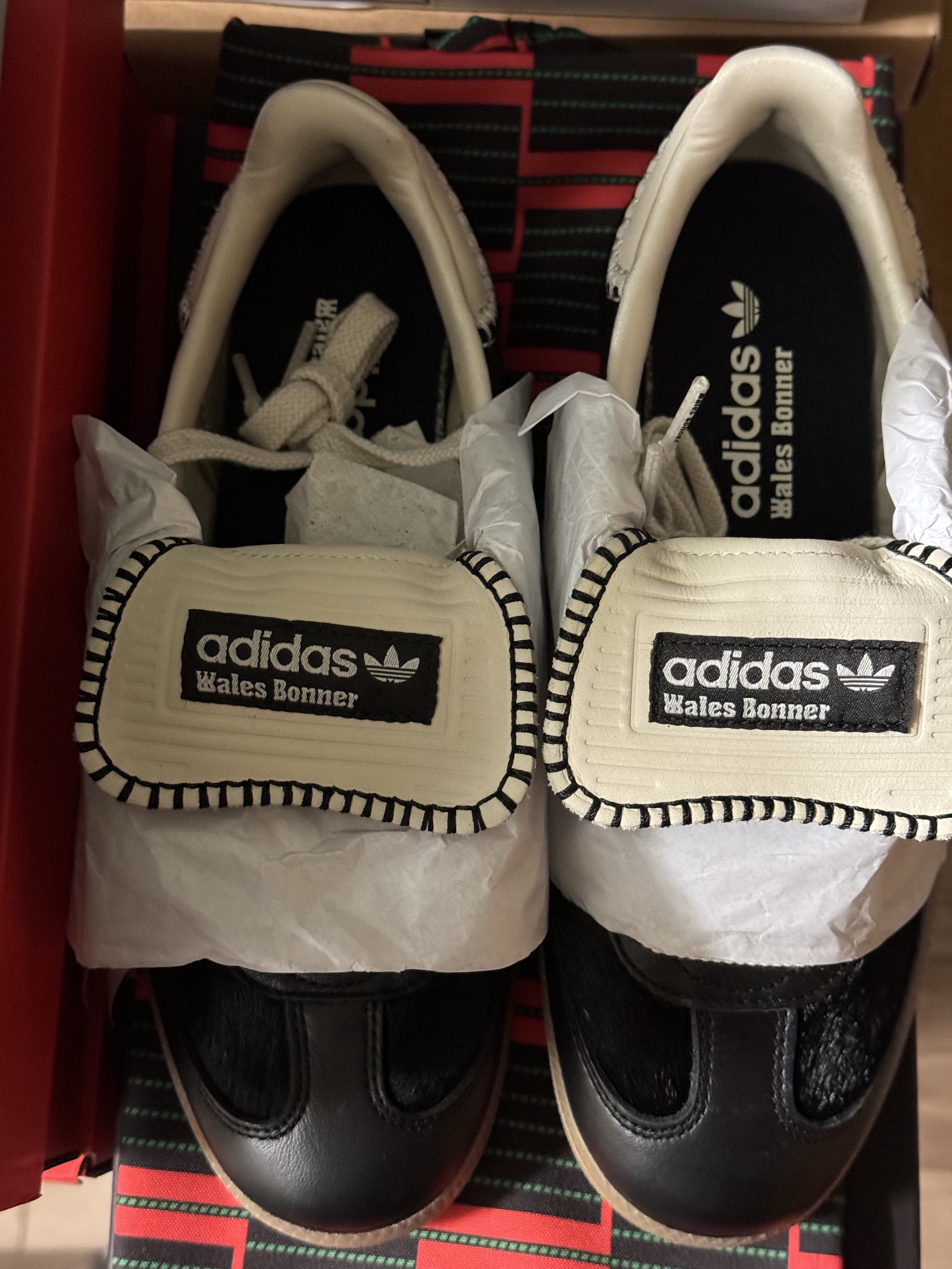 Adidas x Wales Bonner Pony Tonal Samba Core Black Cream White 착용 스타일 - 1