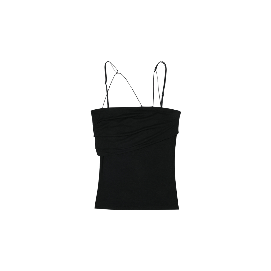 (W) Bohemian Seoul Folded Sleeveless Top Black 상세 이미지 1