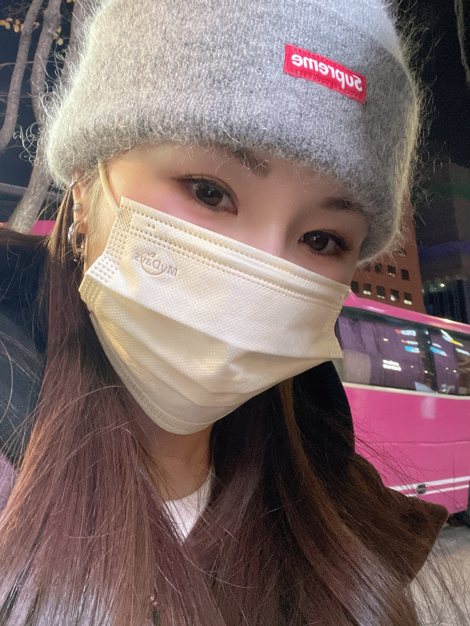 Supreme Mohair Beanie Heather Grey - 23FW 착용 스타일