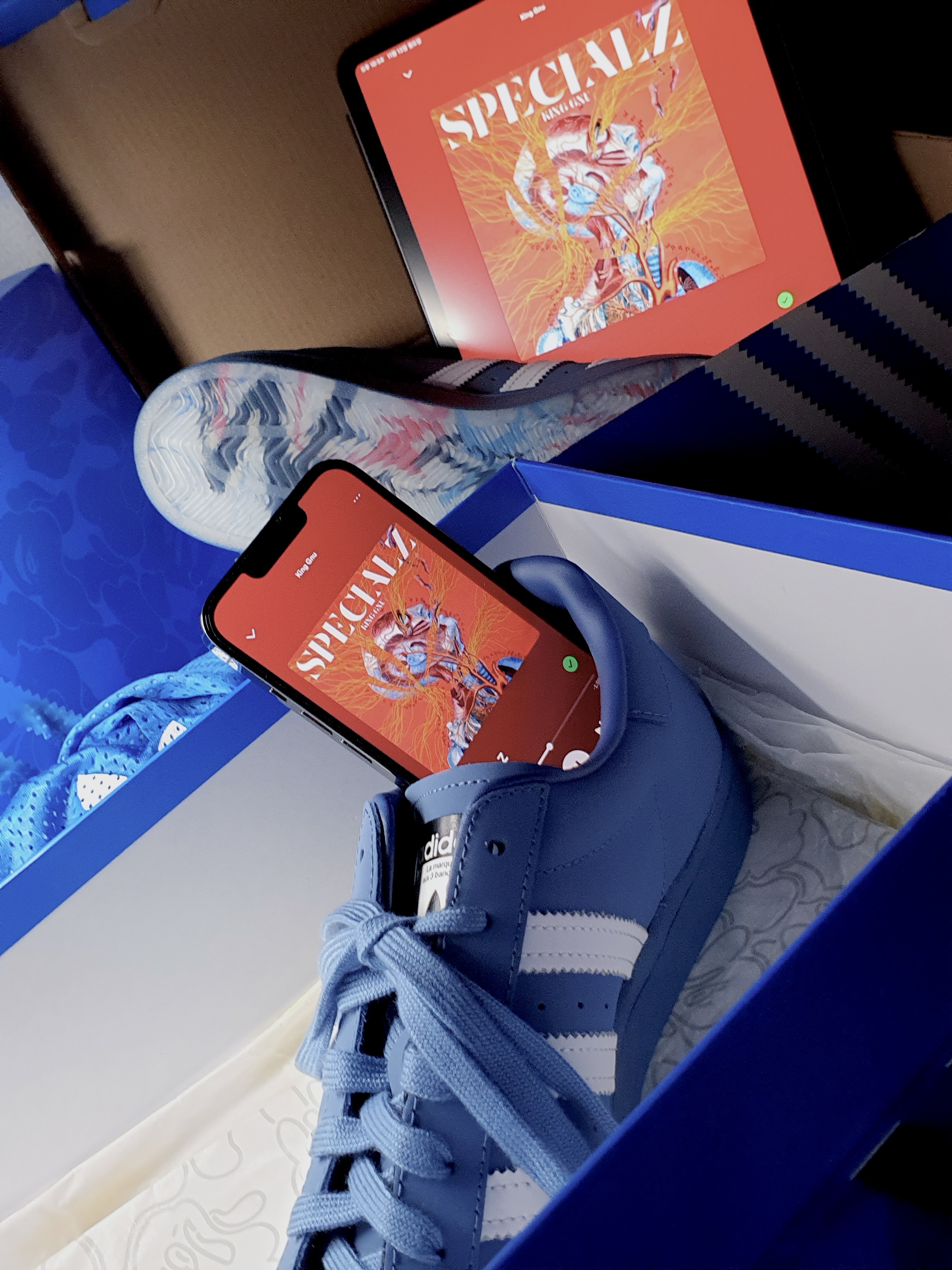 Adidas x Atmos x Daiki Tsuneta Superstar Altered Blue 착용 스타일 - 1