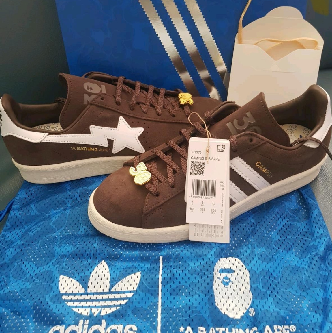 Adidas x BAPE Campus 80s Brown 착용 스타일