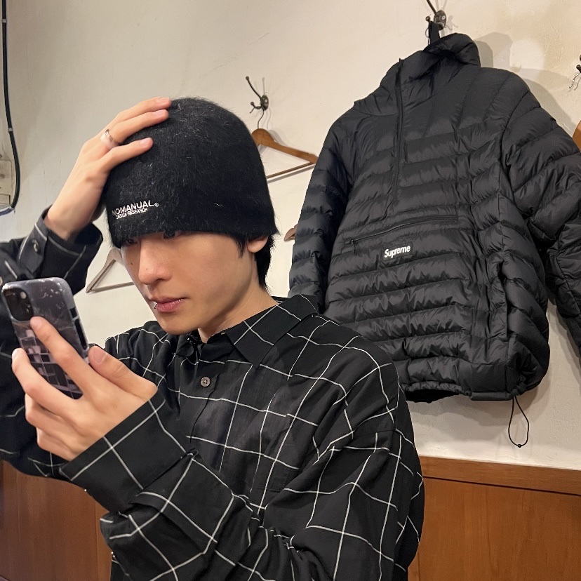 Supreme Micro Down Half Zip Hooded Pullover Black - 23FW, Stussy Lightweight Classic Shirt Black Windowpane 착용 스타일 - 2