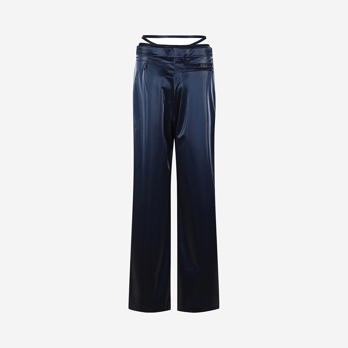 오토링거 우먼 우븐 더블 웨이스트밴드 수트 트라우저 블루(Ottolinger Women Woven Double Waistband Suit Trousers Blue) - 2