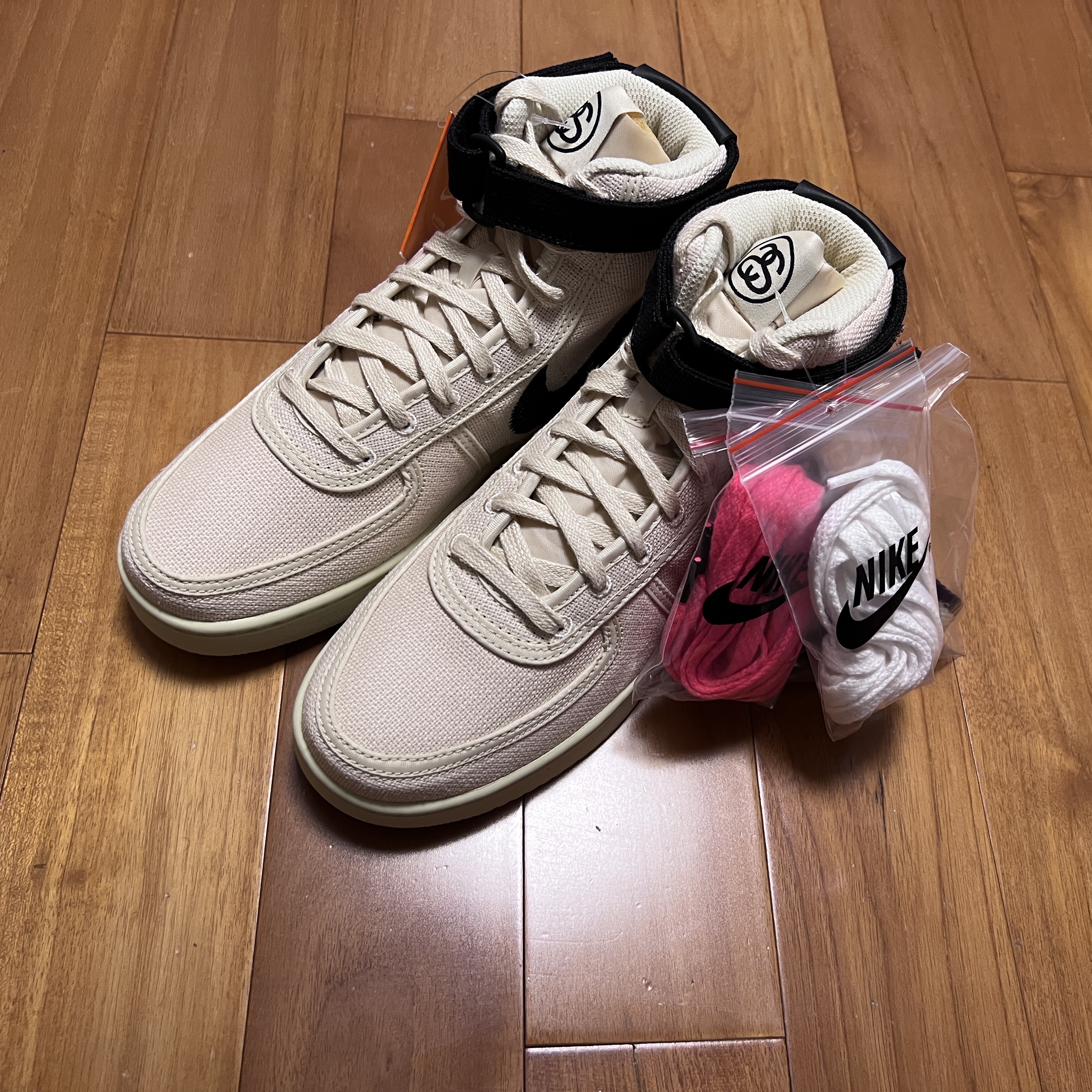 Nike x Stussy Vandal High Fossil 착용 스타일