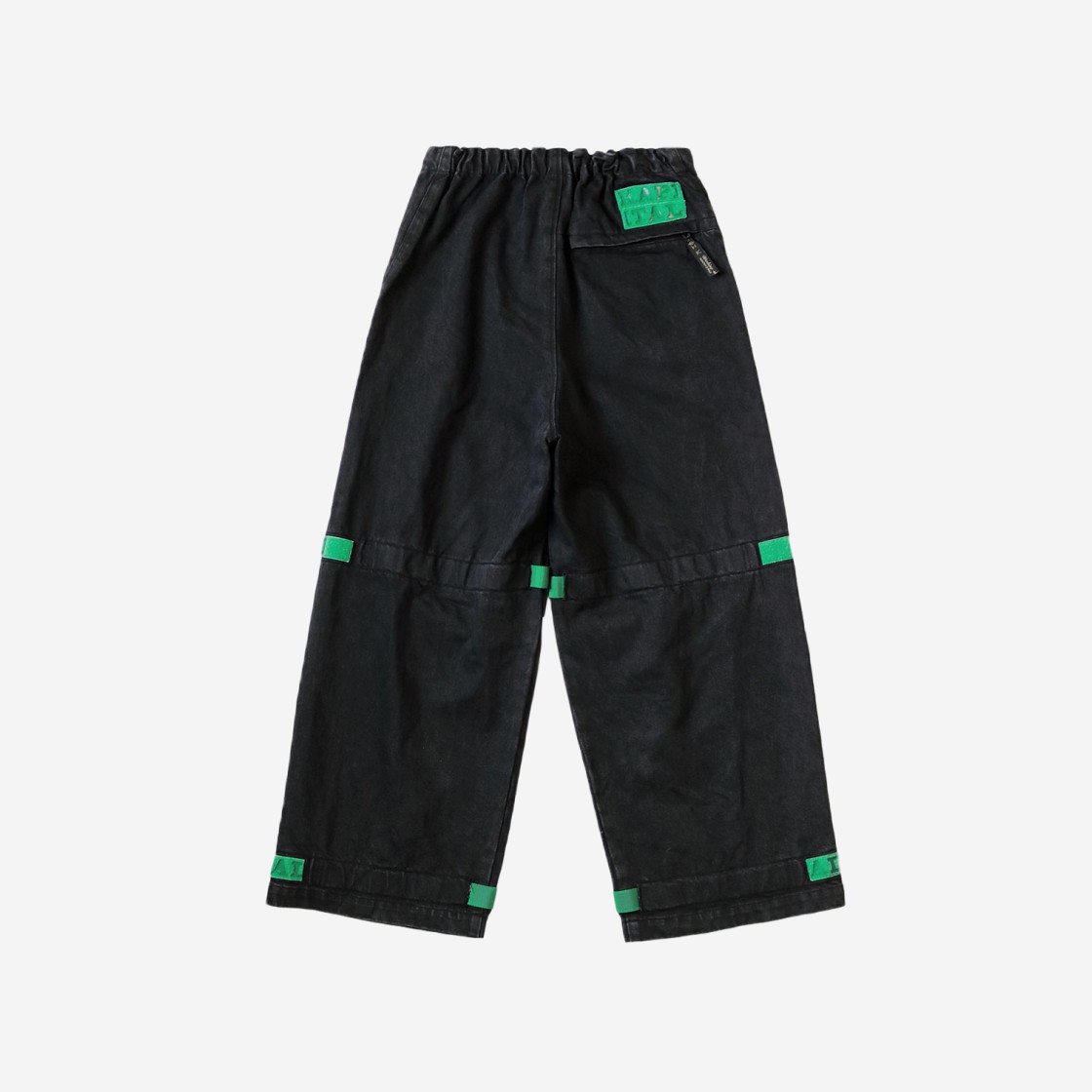 Kapital 14 oz. Black X Black Denim Nouvelle Shuttle Pants Green 상세 이미지 2