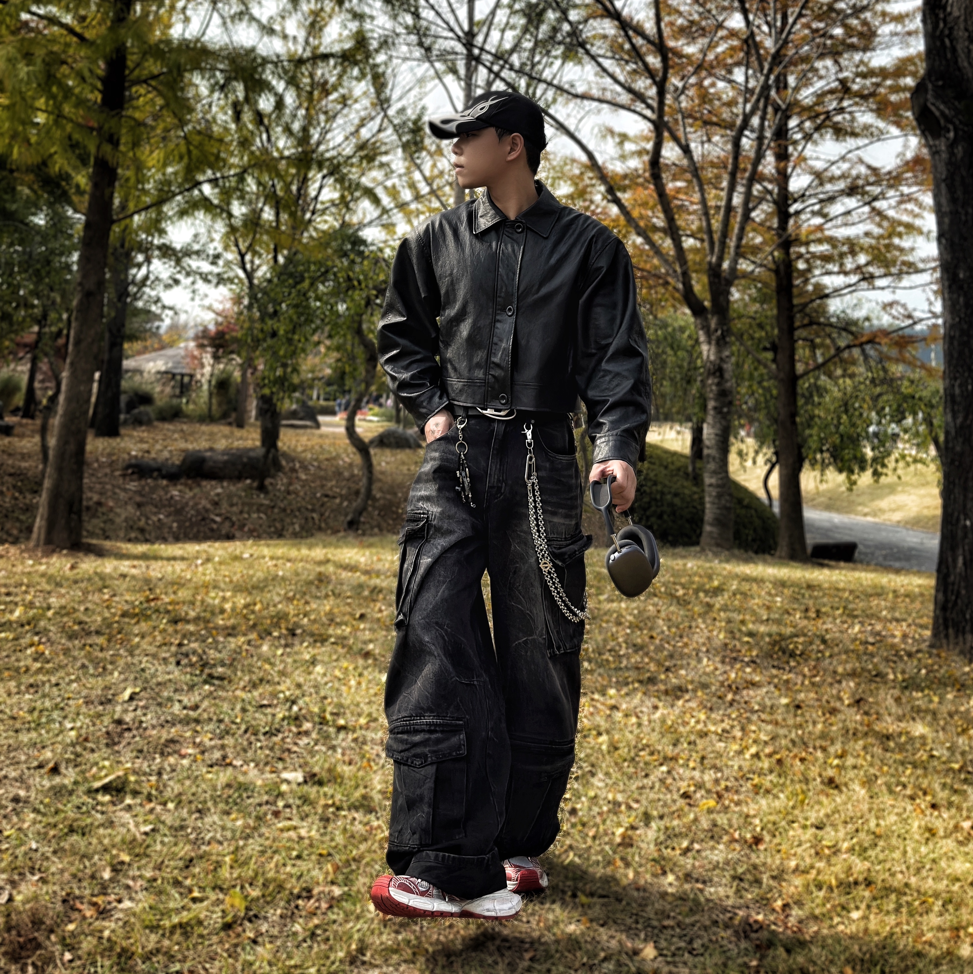 Balenciaga 3XL Sneakers White Red, Diesel B-1DR Leather Belt with D Buckle Black 착용 스타일 - 4