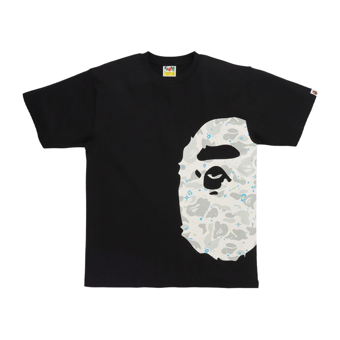 BAPE Space Camo Side Big Ape Head T-Shirt Black 상세 이미지 1