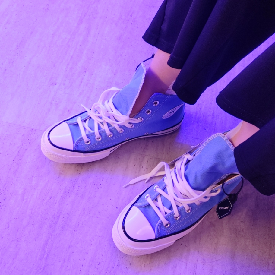 Converse Chuck 70 High Vintage Canvas University Blue 착용 스타일
