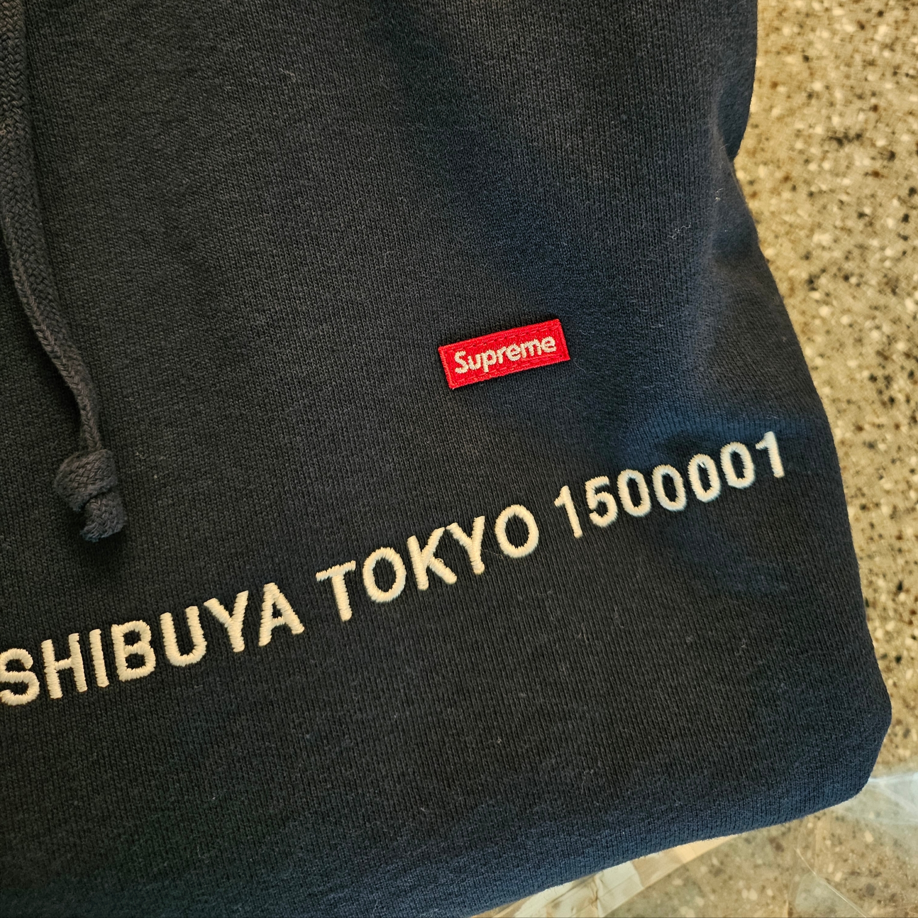 Supreme Tokyo Shop Small Box Hooded Sweatshirt Navy - 23FW 착용 스타일 - 2