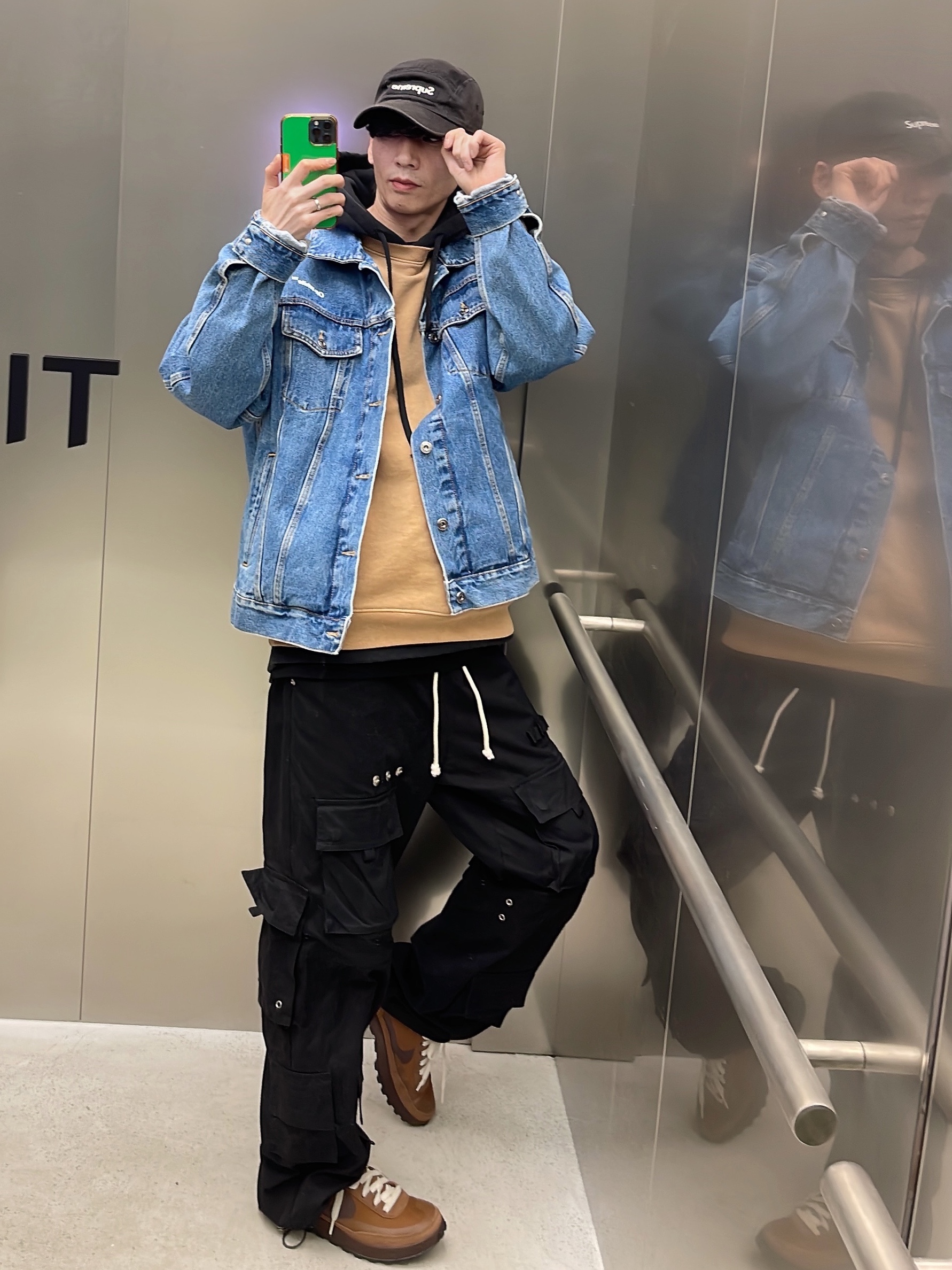 Nike x Tom Sachs General Purpose Shoe Brown, Stussy x Our Legacy Drop Shadow Crew Khaki 착용 스타일 - 2
