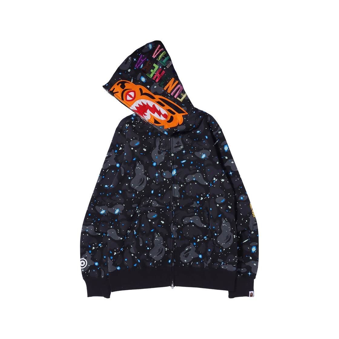 BAPE Space Camo Tiger Full Zip Hoodie Black 상세 이미지 2