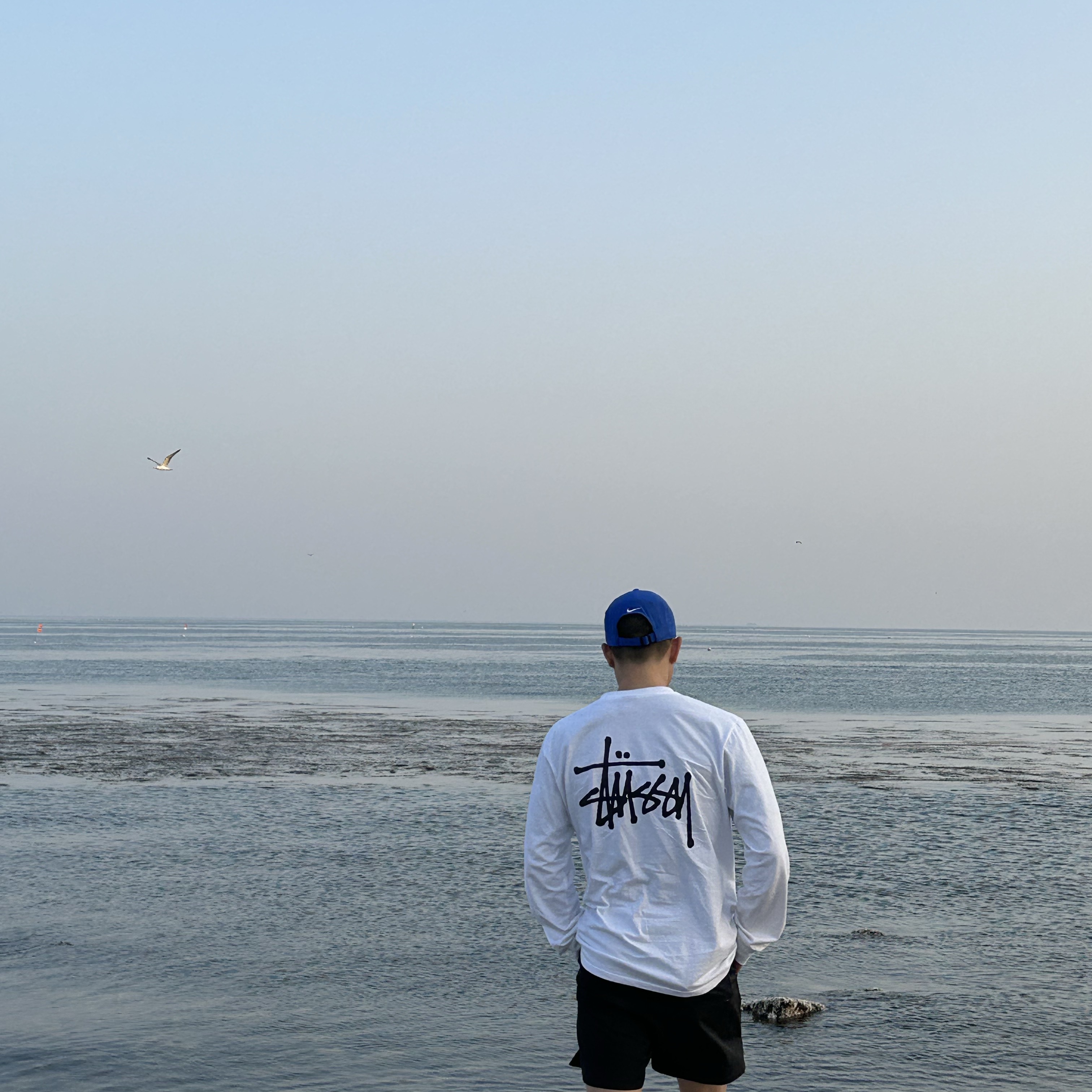 Stussy Basic Stussy LS T-Shirt White 2022 착용 스타일