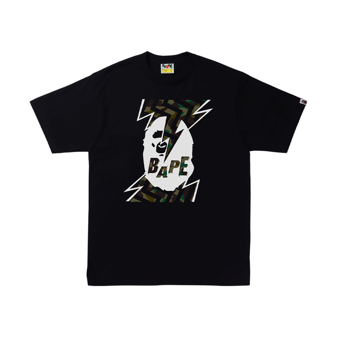 BAPE 1st Camo Lightning Ape Head T-Shirt Black 상세 이미지 1