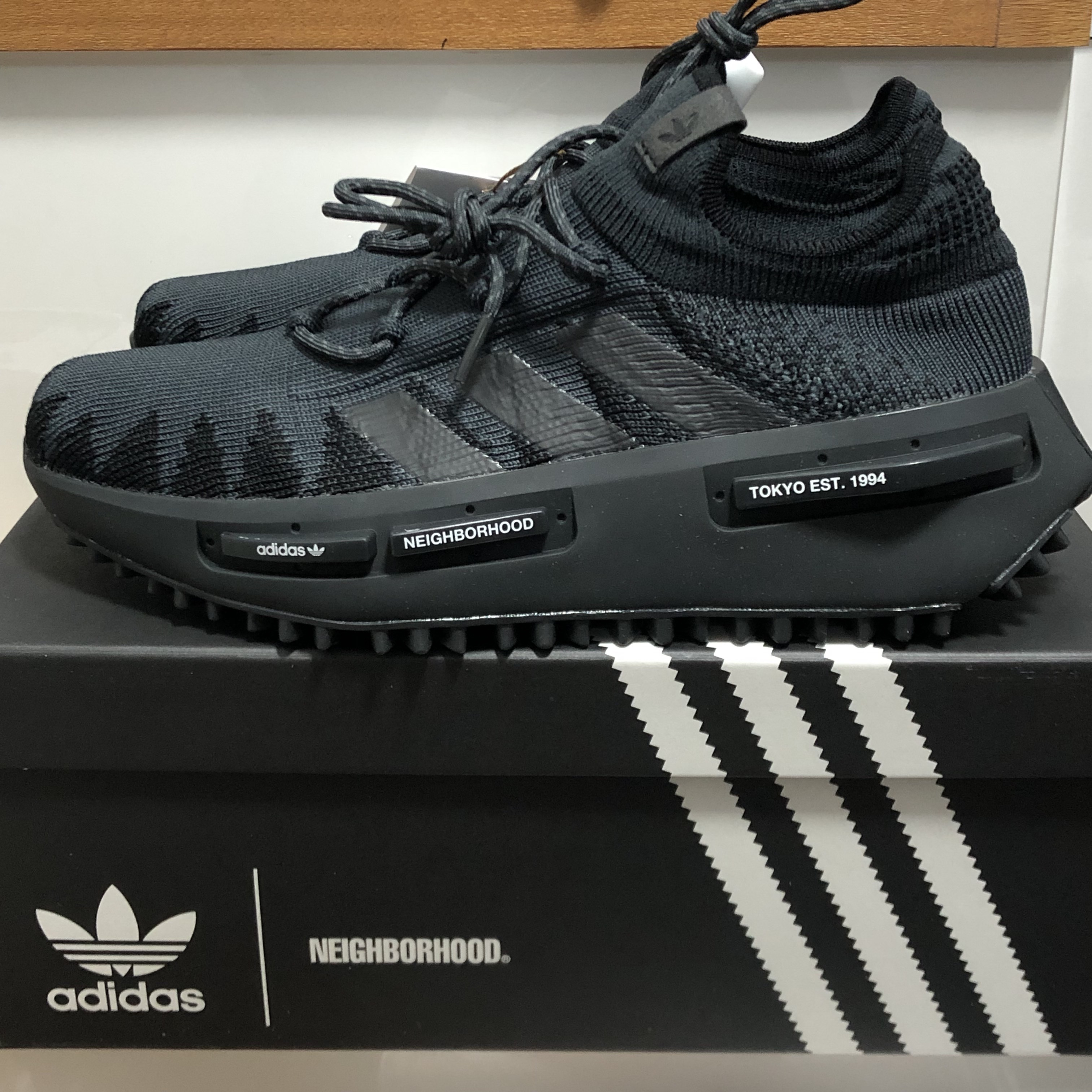 Adidas x Neighborhood NMD S1 Knit Core Black 착용 스타일