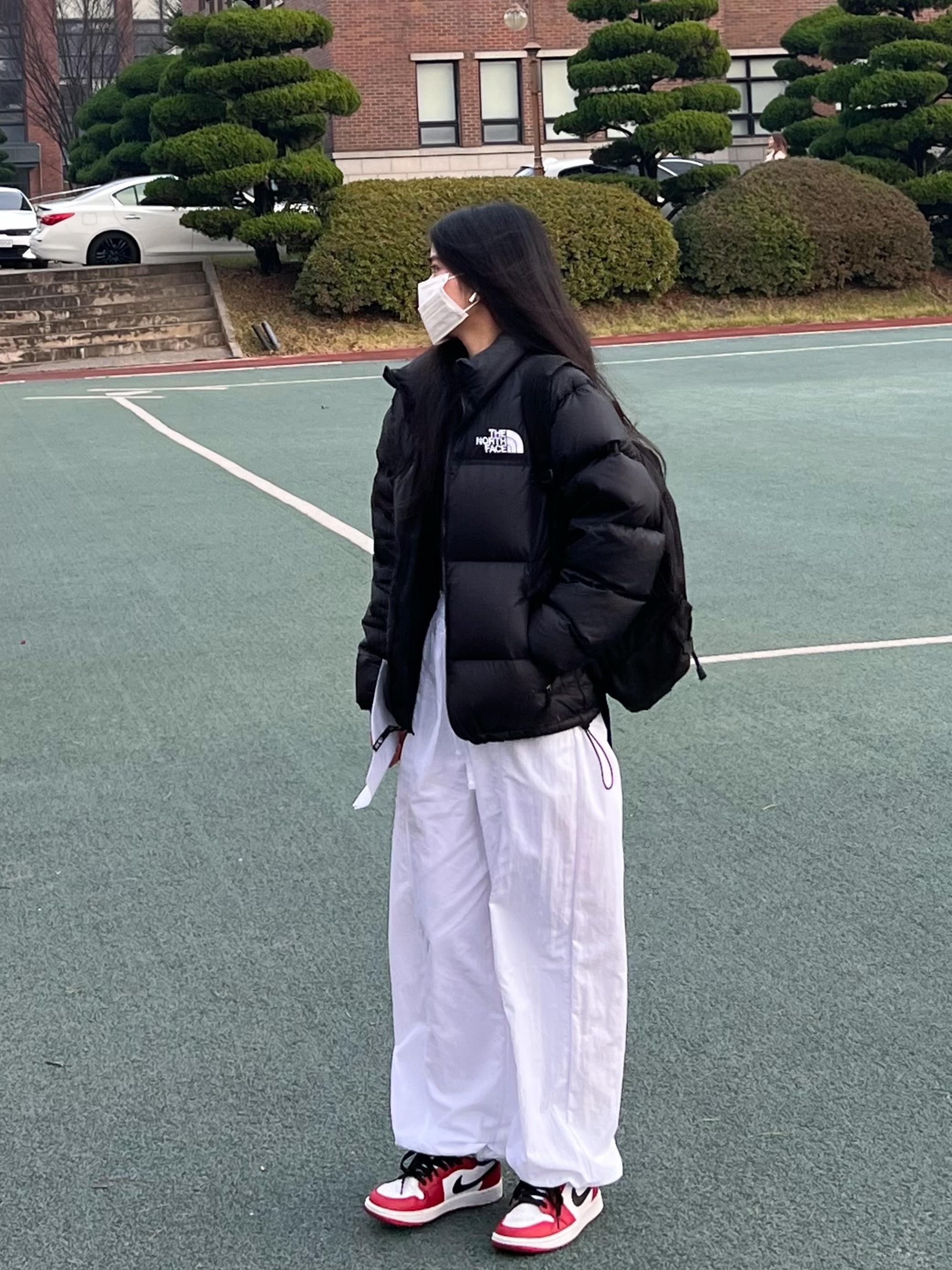 The North Face 1996 Eco Nuptse Jacket Black, Jordan 1 Low Golf Chicago 착용 스타일 - 2