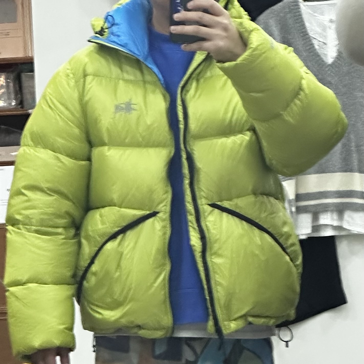 Stussy Down Parka Micro Ripstop Lime, Stussy Down Parka Micro Ripstop Phantom Black 착용 스타일 - 2