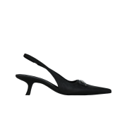 (W) Bohemian Seoul Vintage Leather Slingback Vintage Black