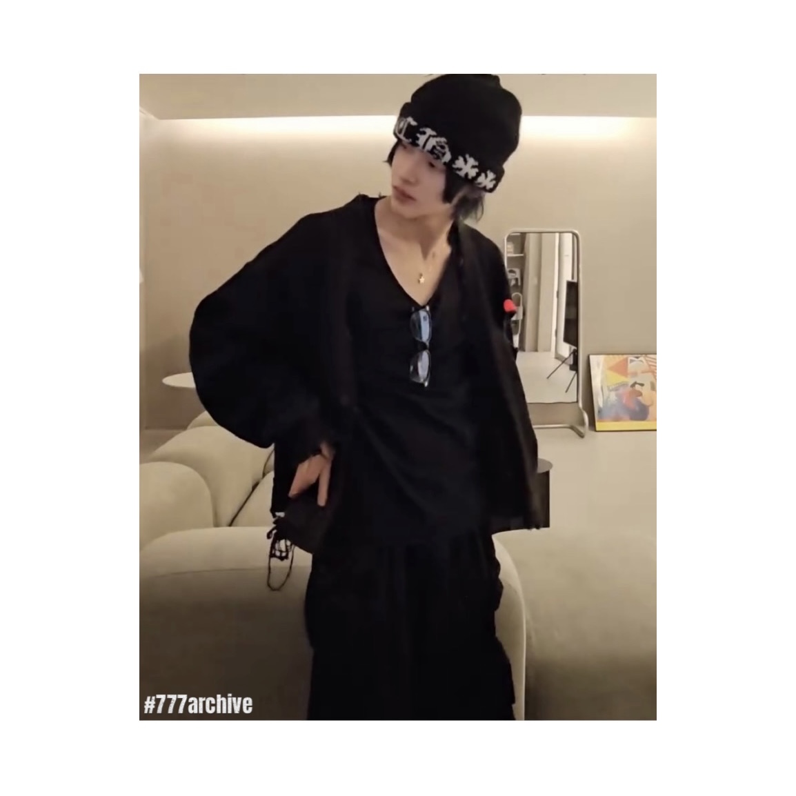 Chrome Hearts Big Daddy Cashmere Beanie Black 착용 스타일 - 3
