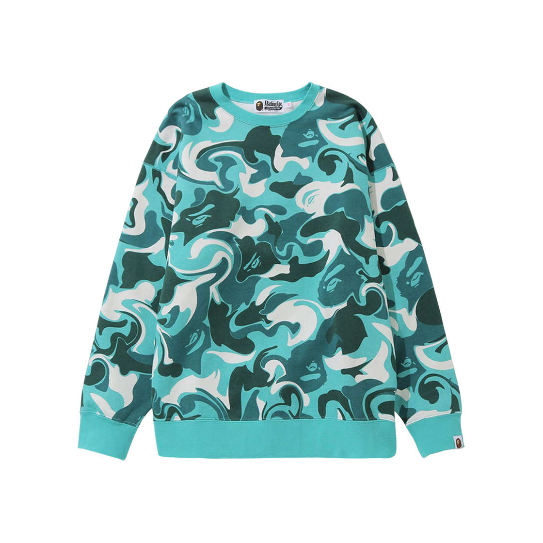 (W) BAPE Marble Camo Oversized Crewneck Mint 상세 이미지 1