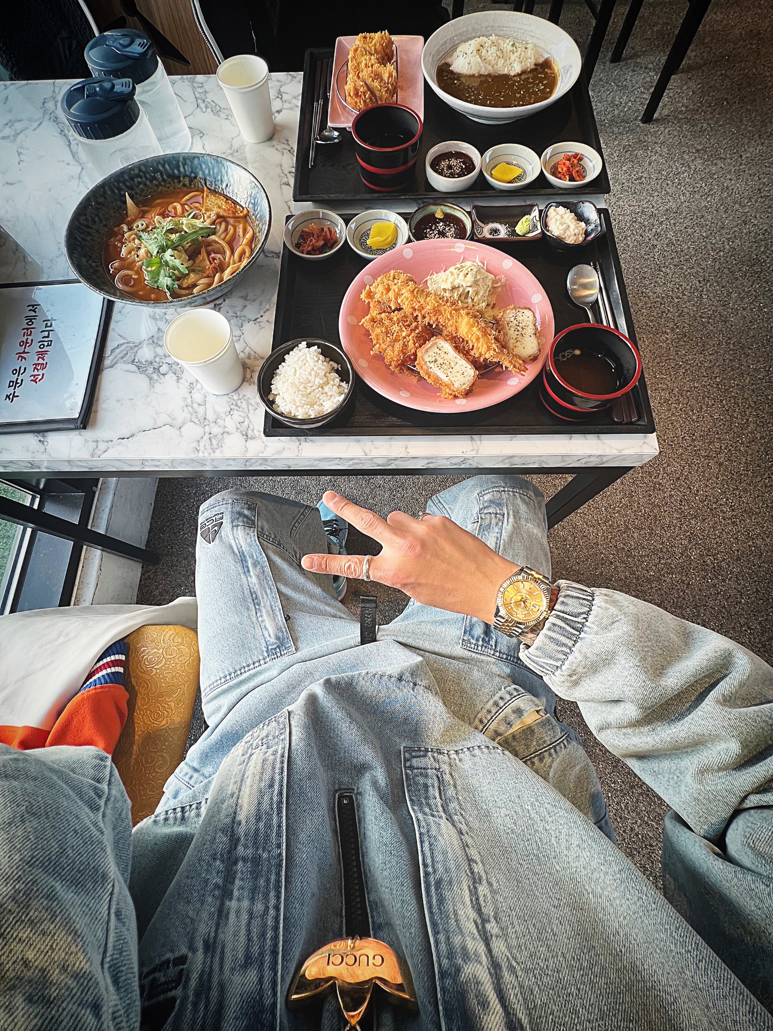 Supreme Washed Chino Twill Camp Cap Denim - 21FW, Supreme x Nike ACG Denim Pullover Washed Blue - 22FW 착용 스타일 - 2