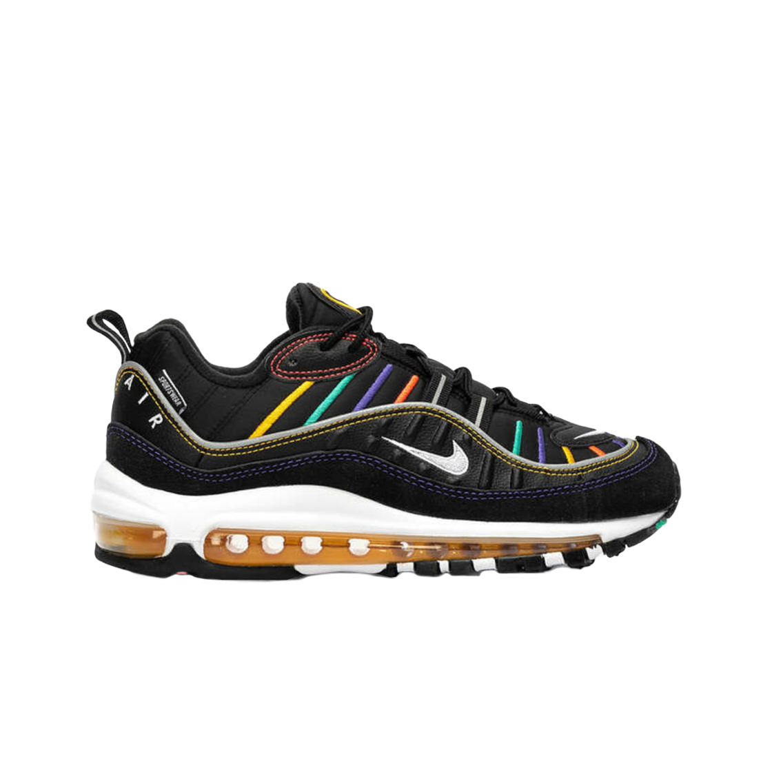 (W) 나이키 에어맥스 98 프리미엄 블랙 플래시 크림슨((W) Nike Air Max 98 PRM Black Flash Crimson)