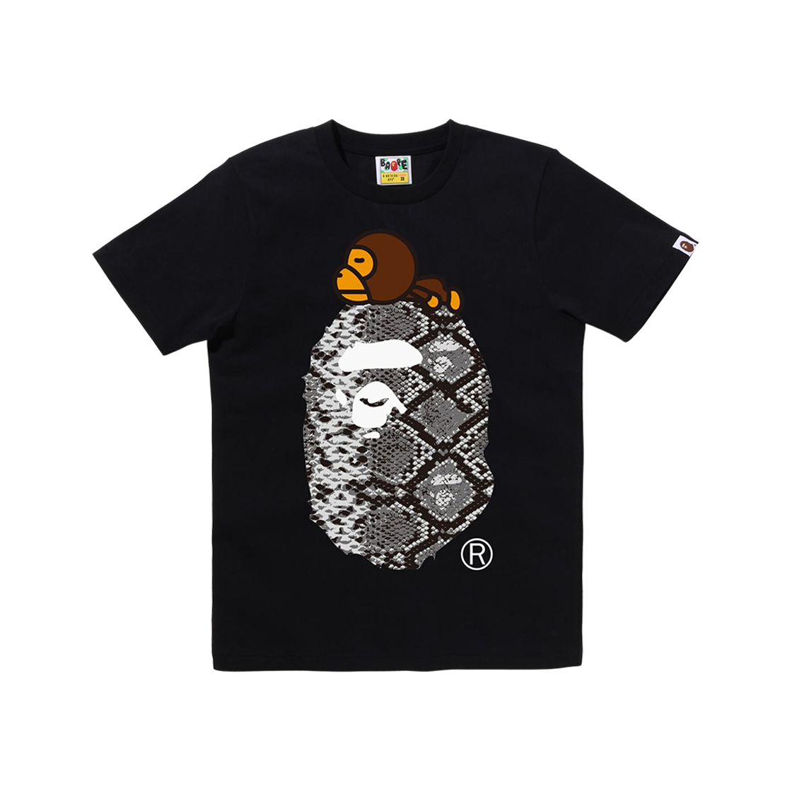 (W) BAPE Bape Snake Milo On Big Ape T-Shirt Black 상세 이미지 1