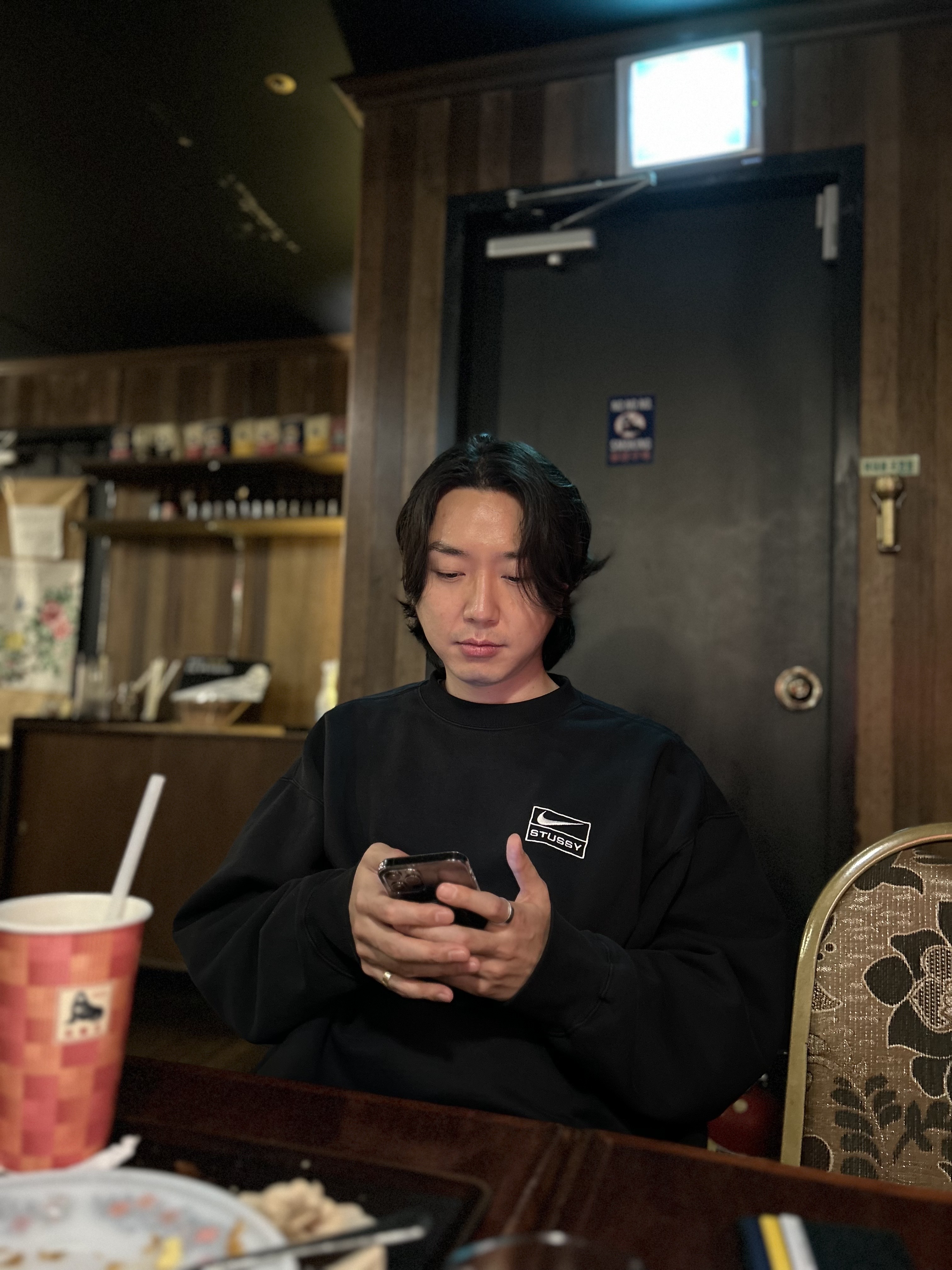Nike x Stussy NRG Washed Fleece Crewneck Black (DO5310-010) 착용 스타일