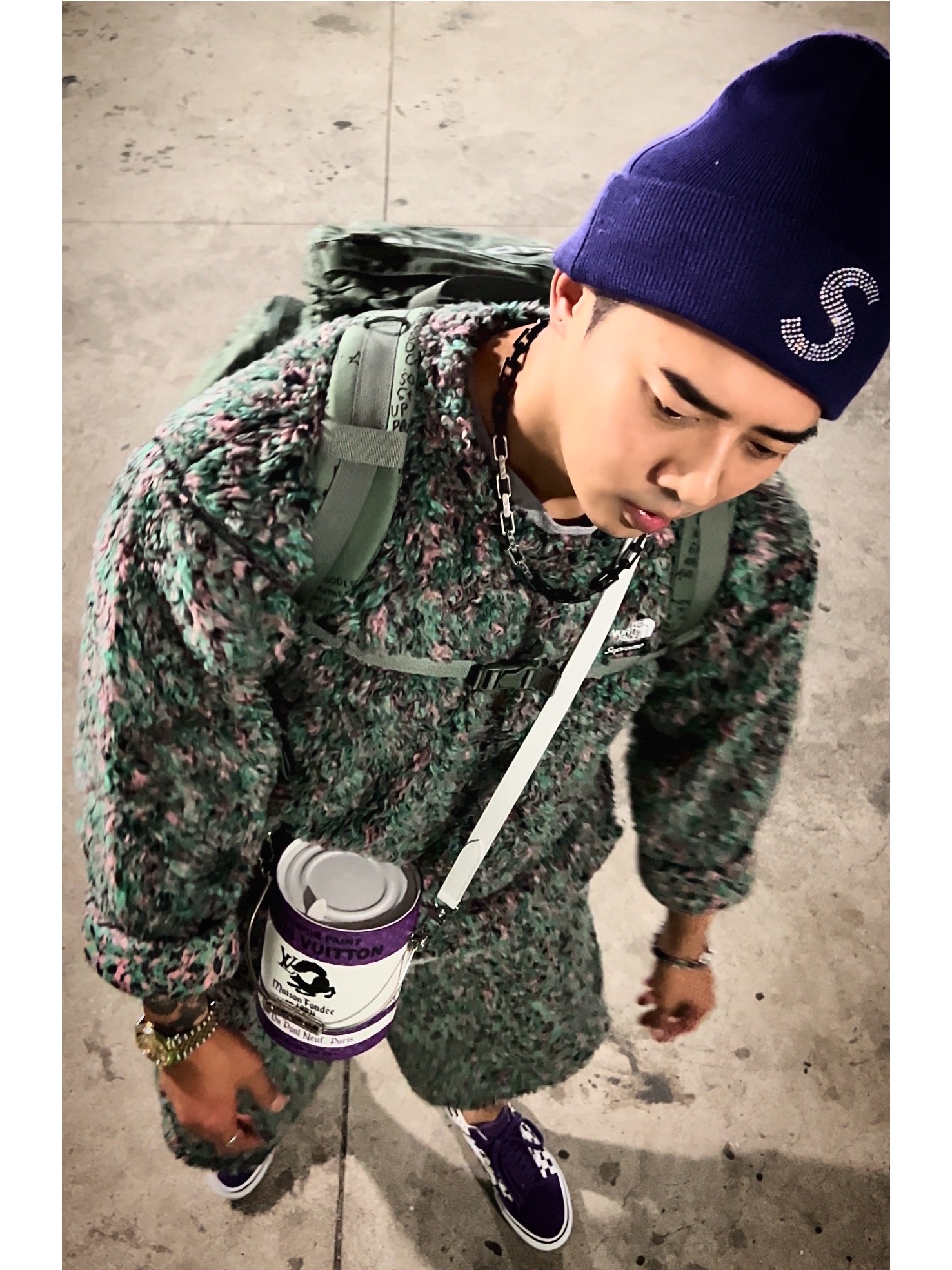 Supreme New Era Swarovski S Logo Beanie Purple - 21SS, Vans x Supreme x Swarovski Old Skool Purple ์ฐฉ์ฉ ์คํ์ผ - 4