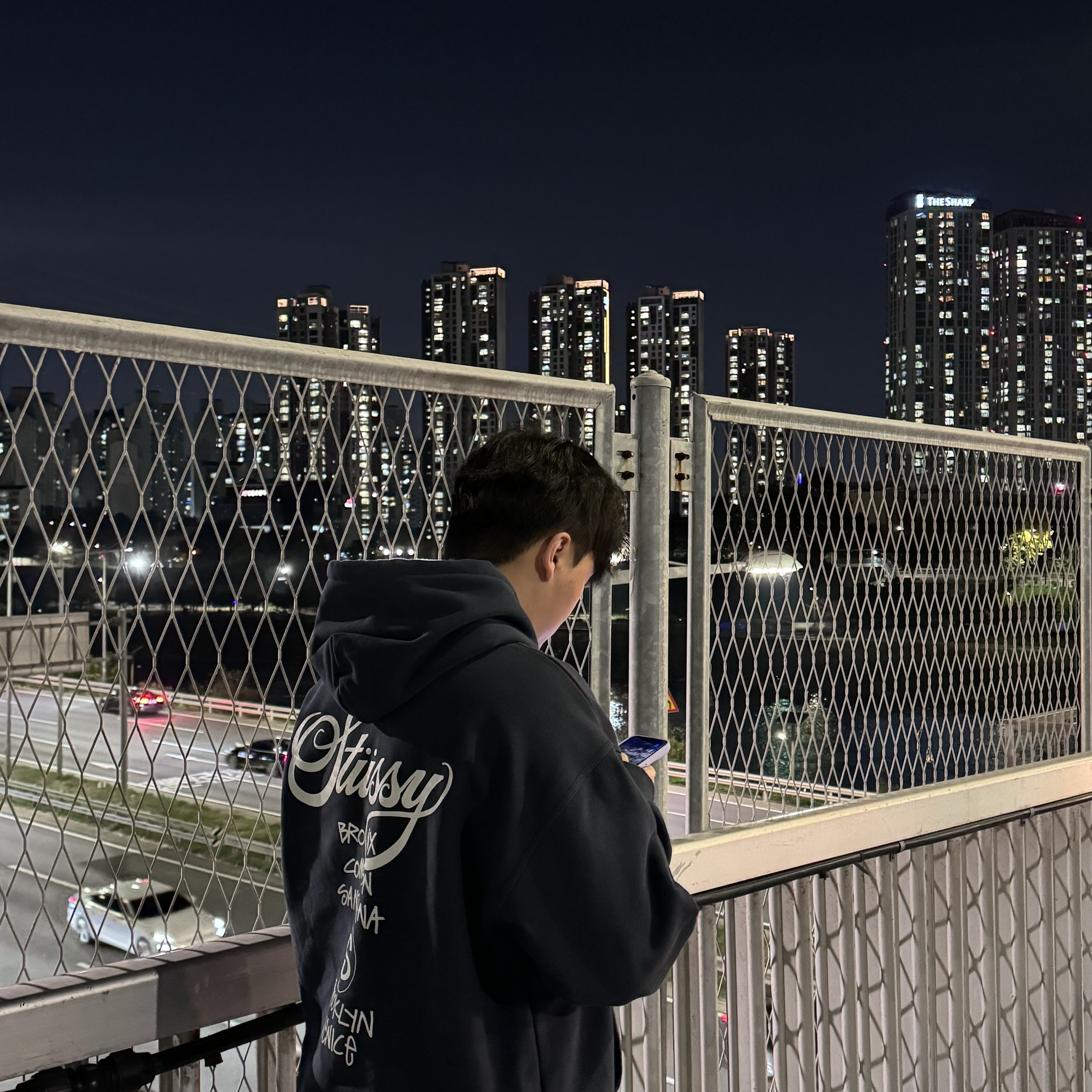 Stussy World Tour Hoodie Navy 2023 착용 스타일