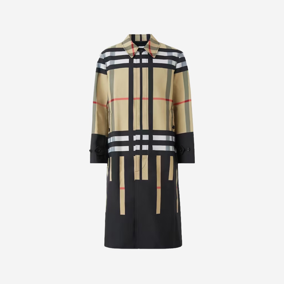 Burberry Sliced Check Nylon Car Coat Archive Beige 상세 이미지 1