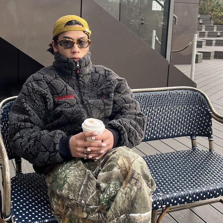 Supreme x Spyder Web Polar Fleece Jacket Black - 22FW 착용 스타일