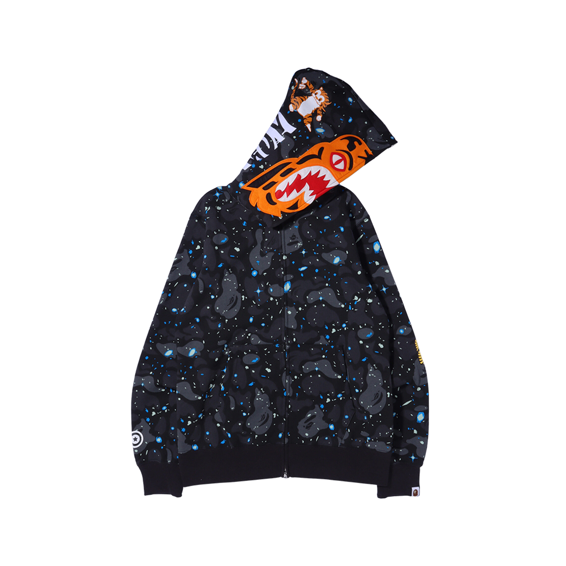 BAPE Space Camo Tiger Full Zip Hoodie Black 상세 이미지 1