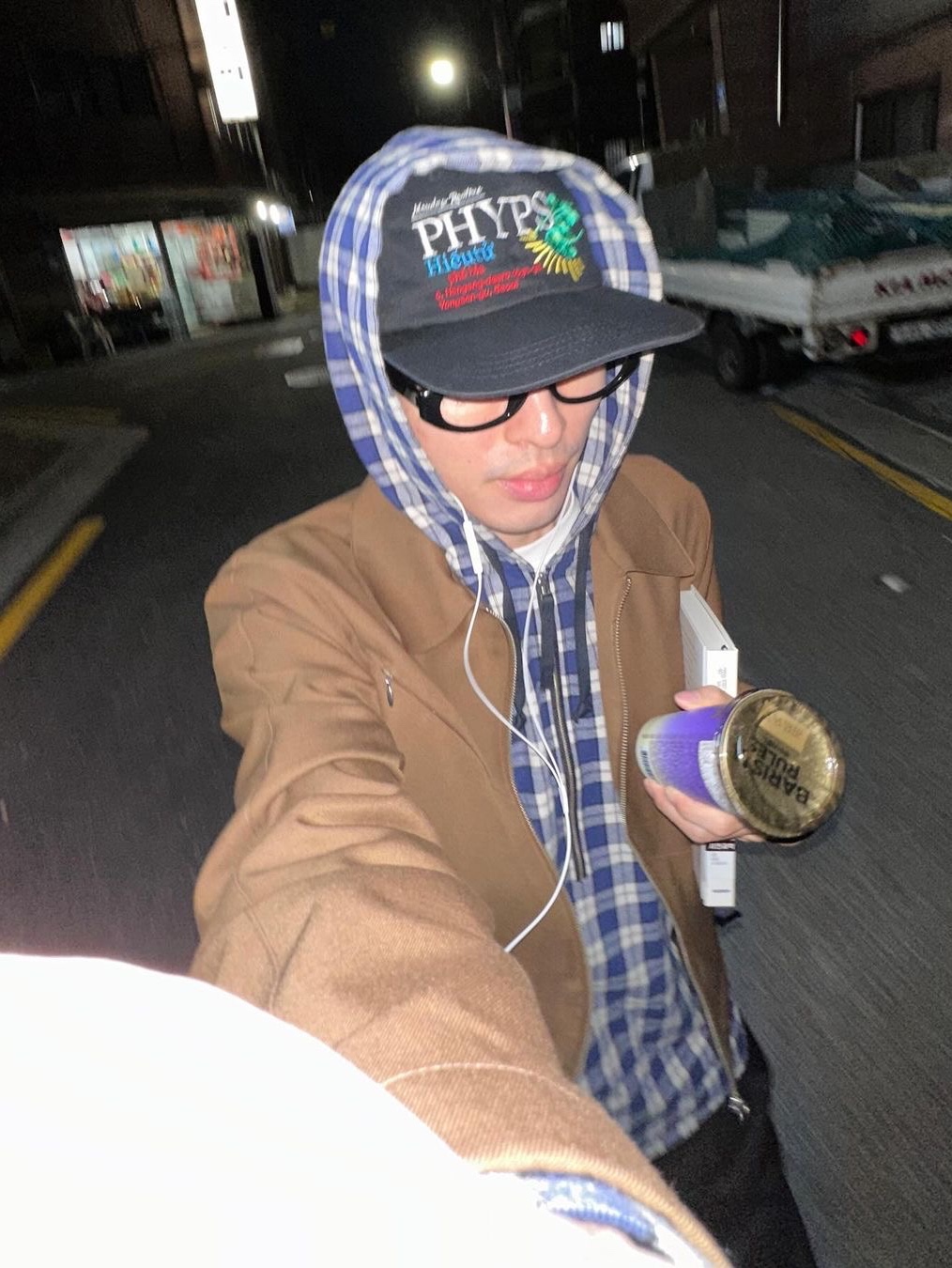 Safarispot Lamb Livelihood Check Pullover Hoodie 착용 스타일
