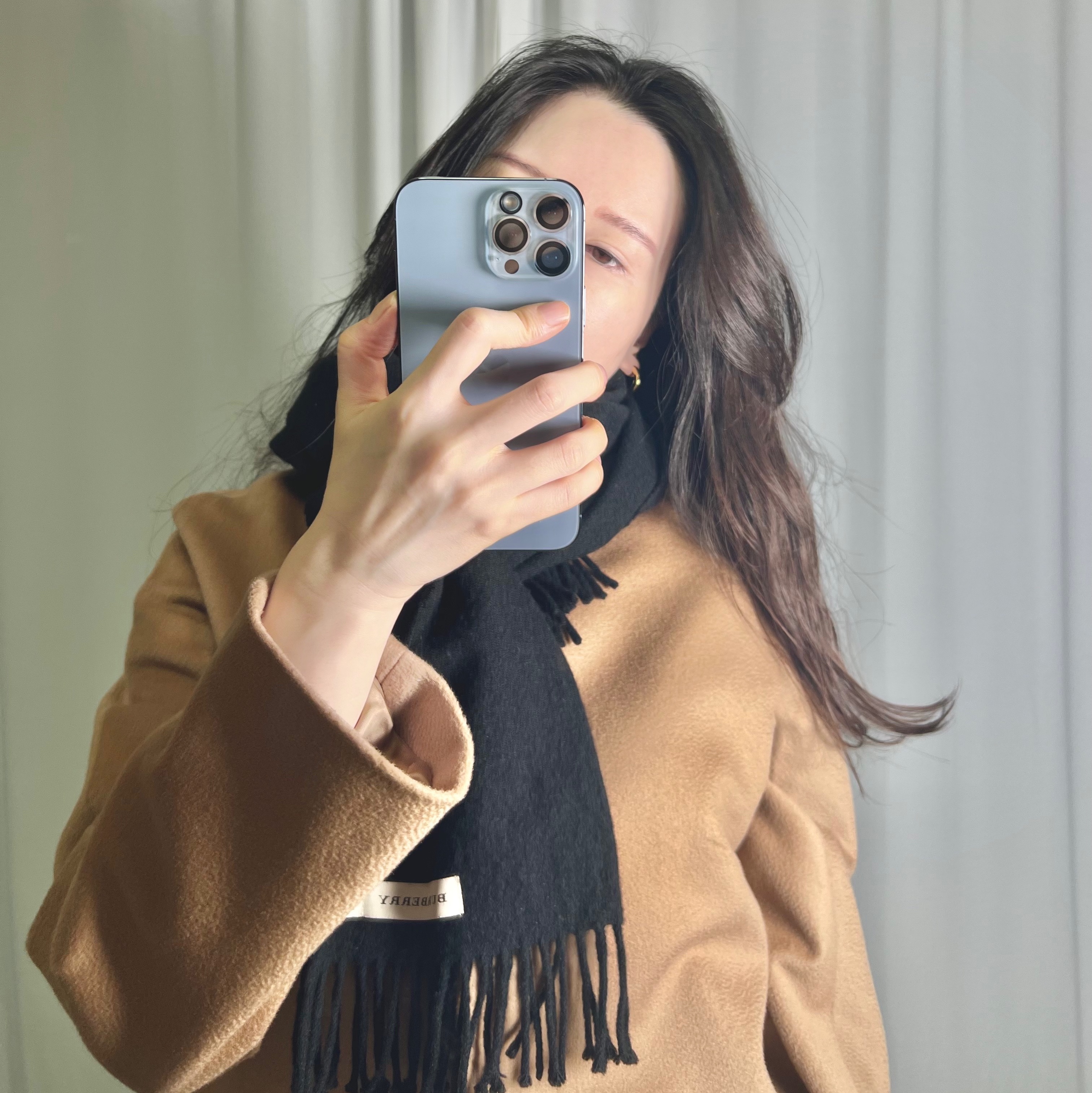 (W) Max Mara Bingo Camel Colour Robe Coat Camel 착용 스타일 - 1
