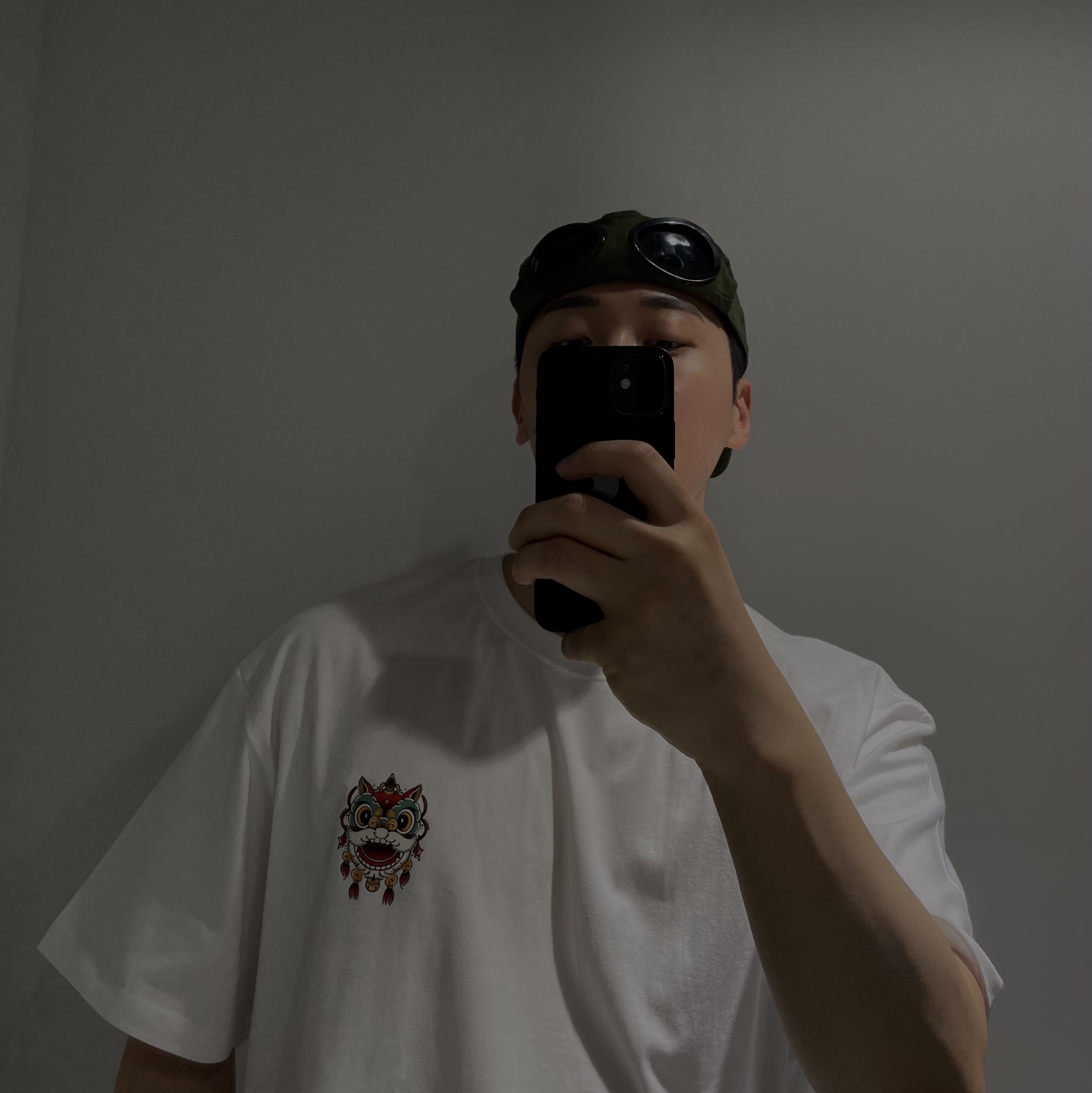C.P. Company Goggle Back Logo Cap Green - 21SS 착용 스타일