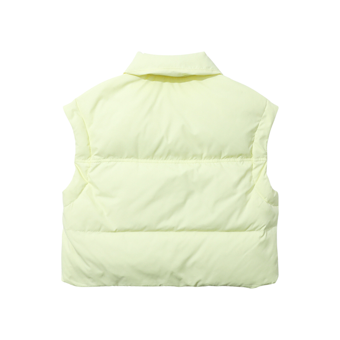 (W) BAPE Buttoned Cropped Down Vest Pastel Yellow 상세 이미지 2