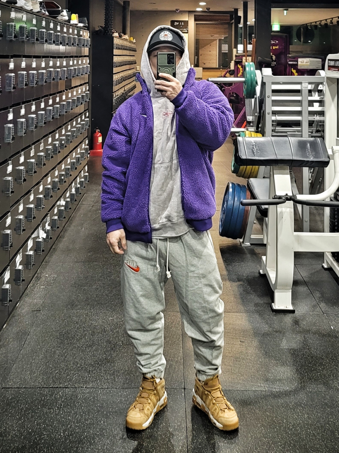 Nike NSW Reversible Jacket Court Purple White - Asia, Nike NSW Trend Sneaker Pants Off Noir - Asia 착용 스타일