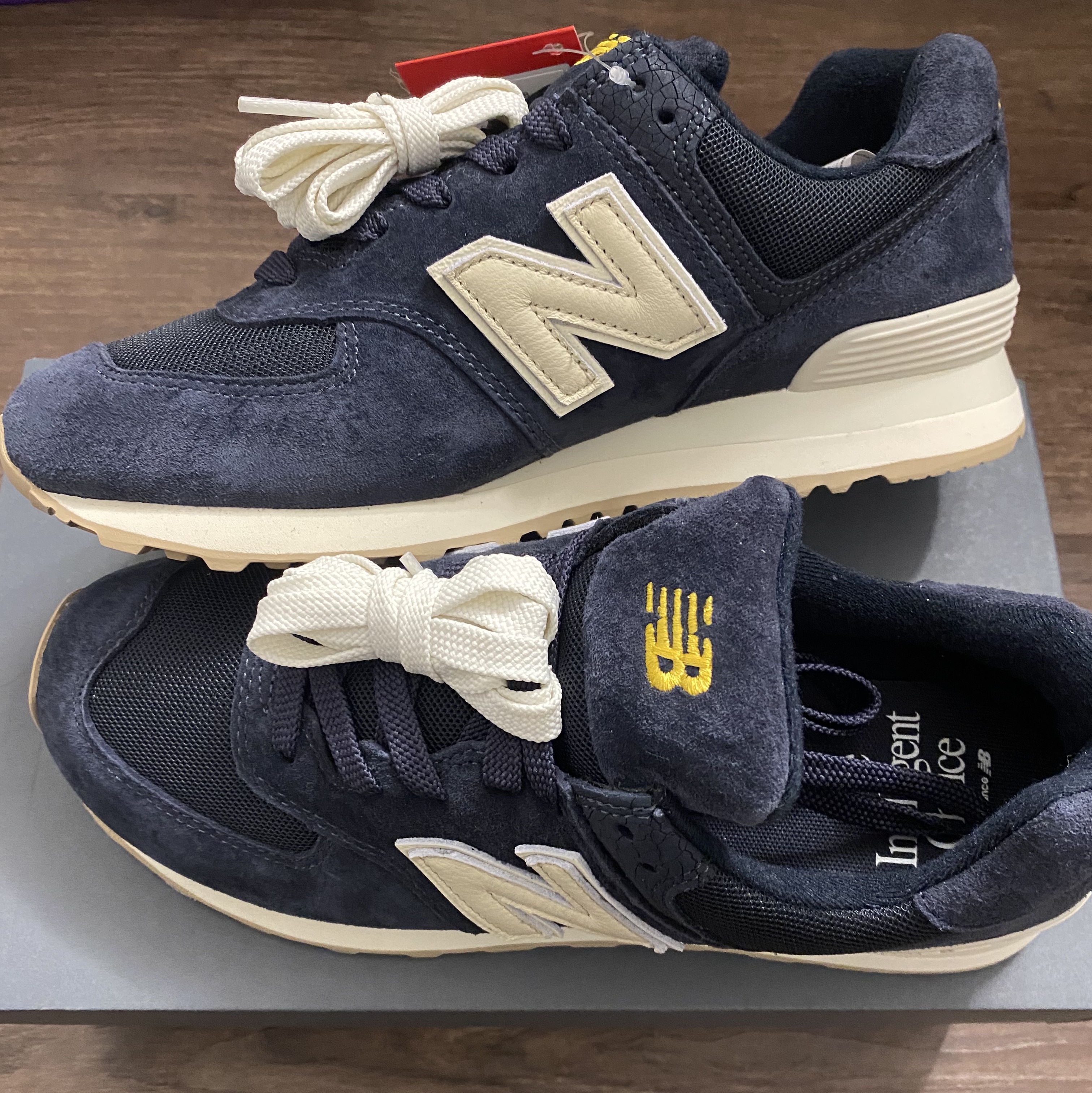 New Balance x Recto 574 Faded Navy Classic 착용 스타일