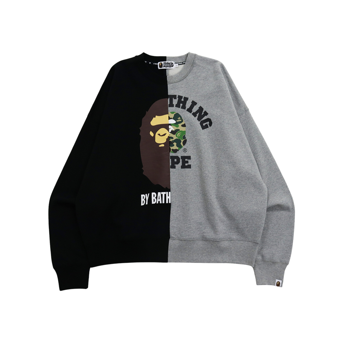 BAPE College & By Bathing Loose Fit Sweatshirt Black 상세 이미지 1