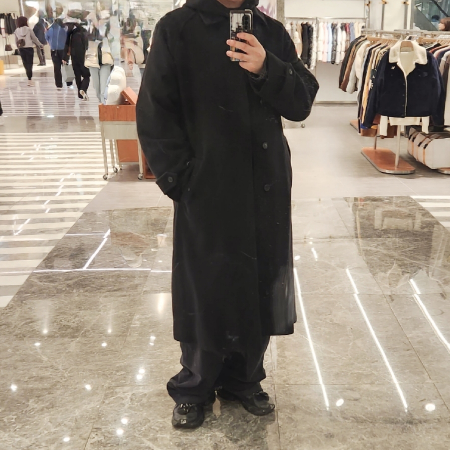 Auralee Cashmere Wool Mosser Soutien Collar Coat Black - 22AW 착용 스타일
