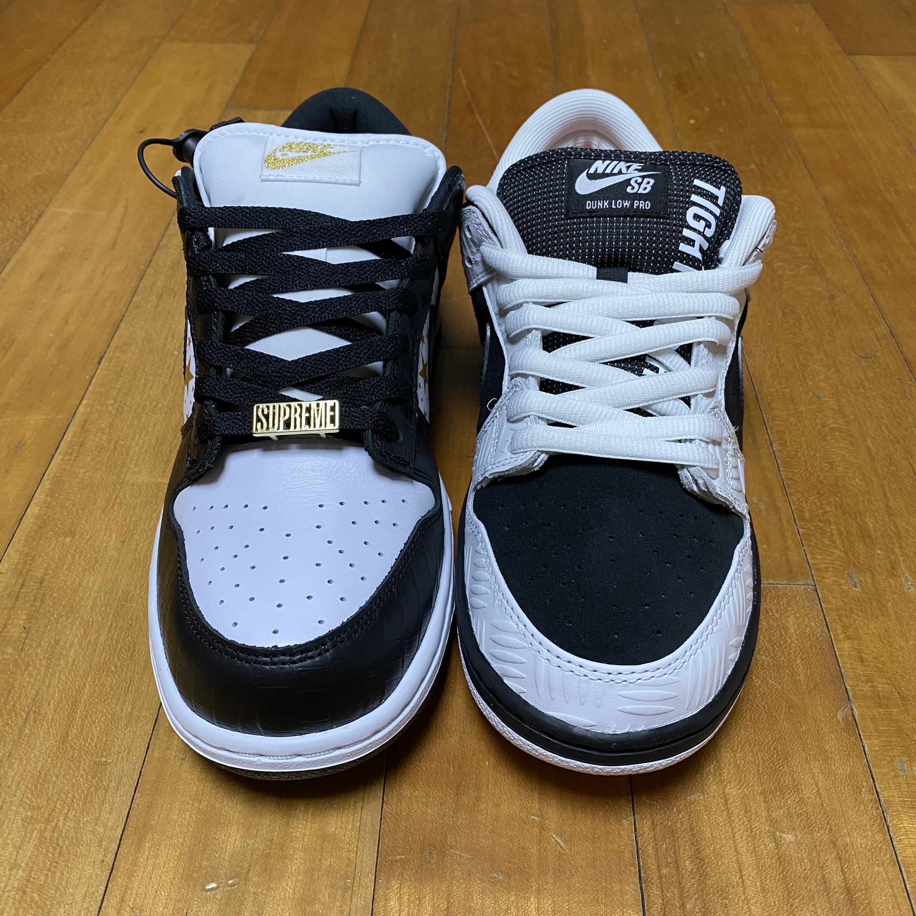 Nike x Tightbooth SB Dunk Low Pro Black and White, Nike x Supreme SB Dunk Low Black 착용 스타일 - 7