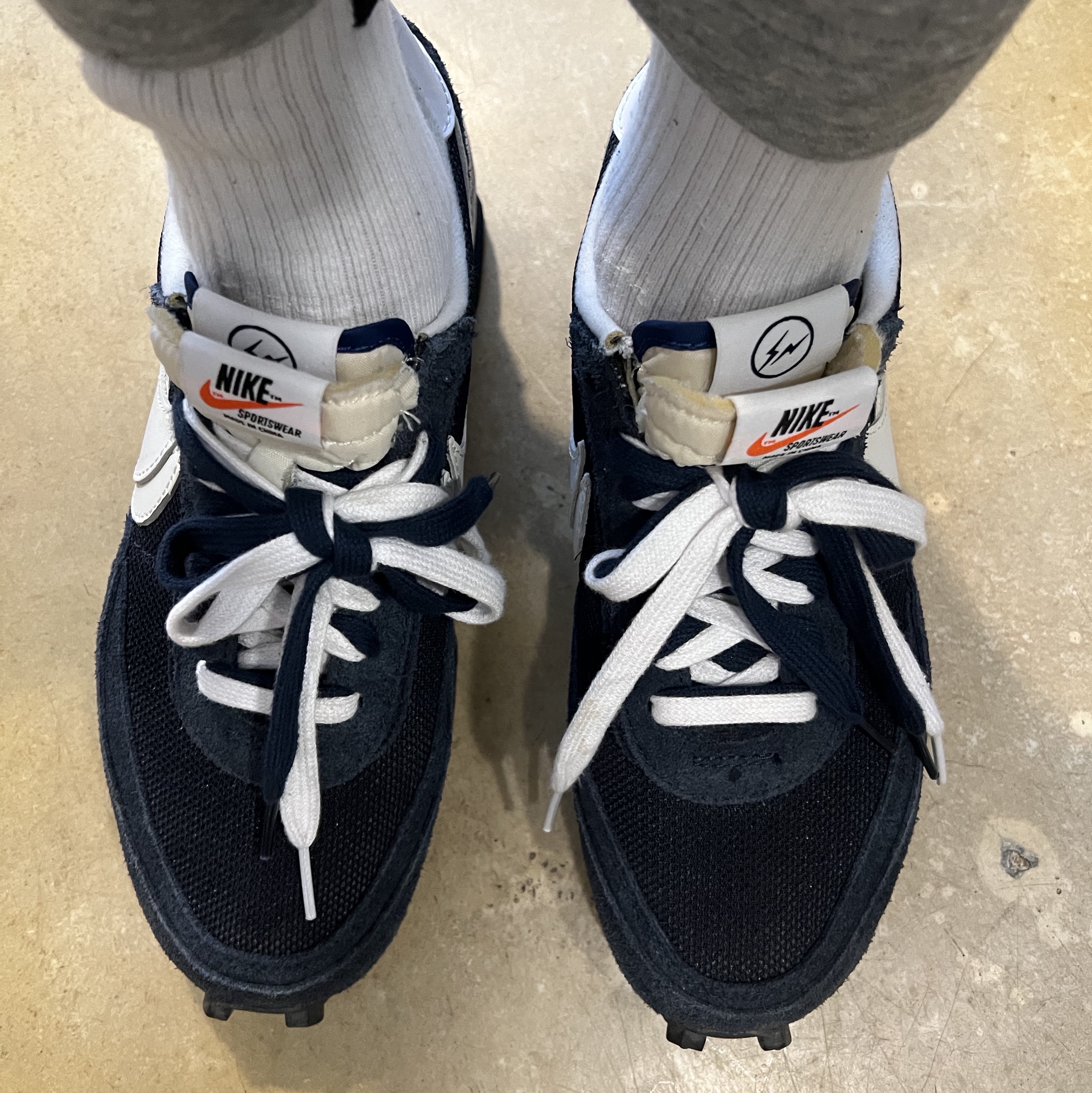 Nike x Sacai x Fragment LDWaffle Blackened Blue 착용 스타일
