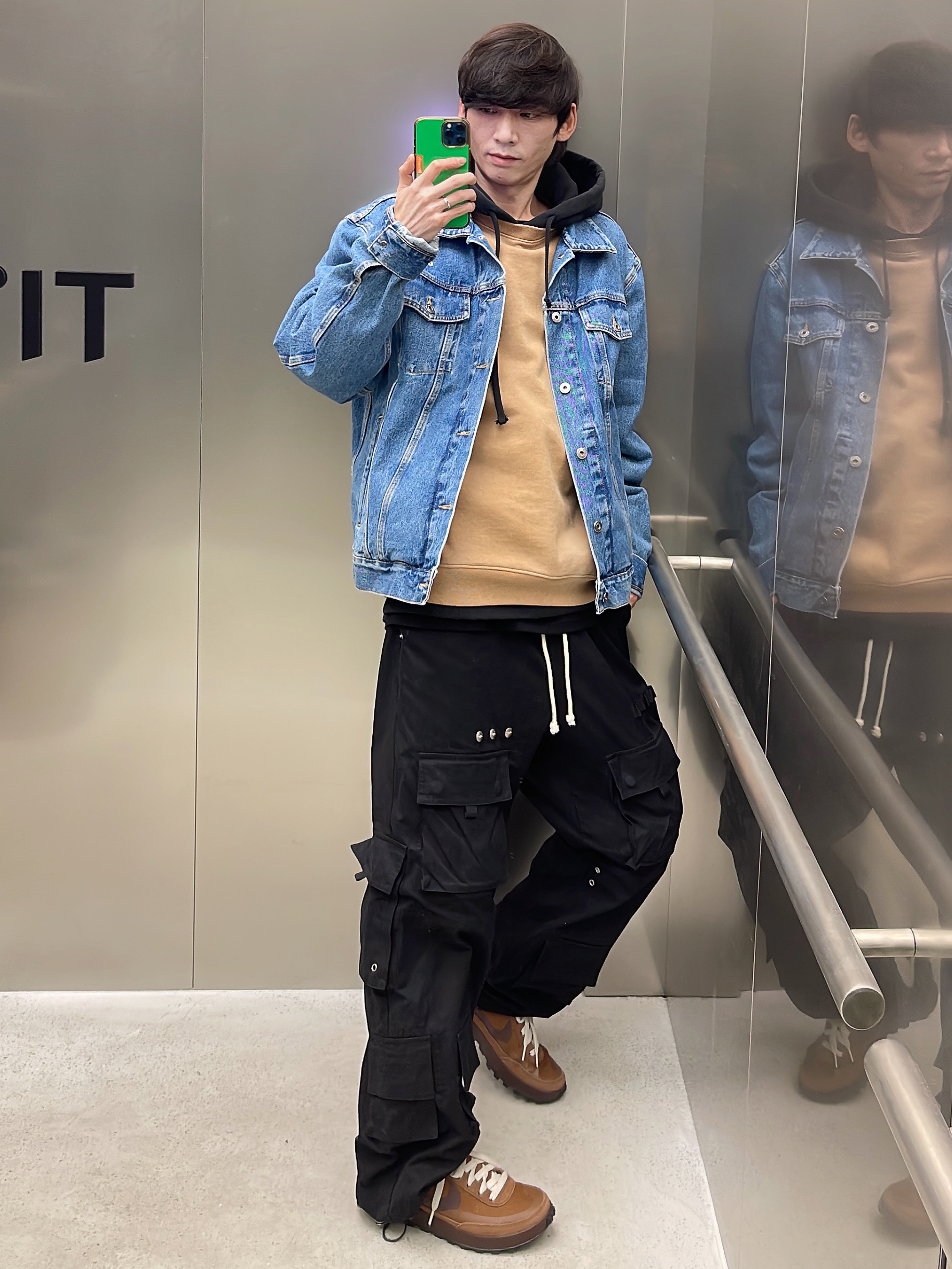 Nike x Tom Sachs General Purpose Shoe Brown, Stussy x Our Legacy Drop Shadow Crew Khaki 착용 스타일 - 3