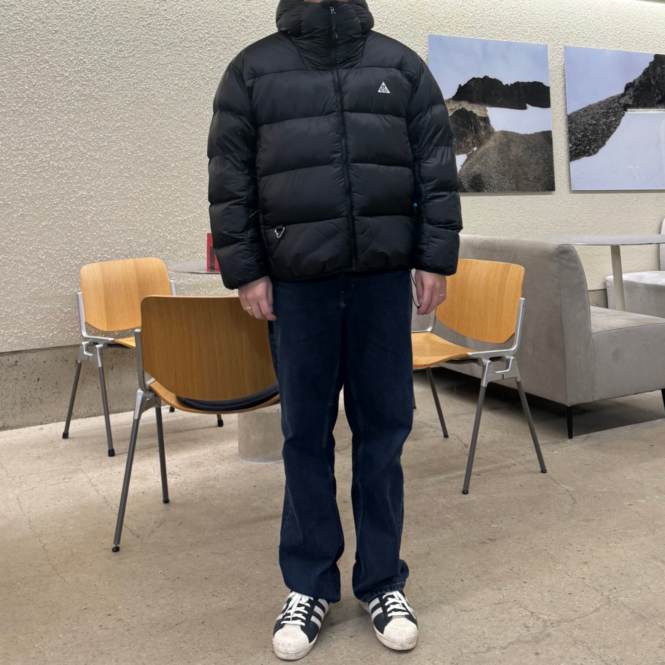 Nike ACG Therma-Fit ADV Lunar Lake Puffer Jacket Black - Asia, Adidas Superstar 82 Black White 착용 스타일 - 3