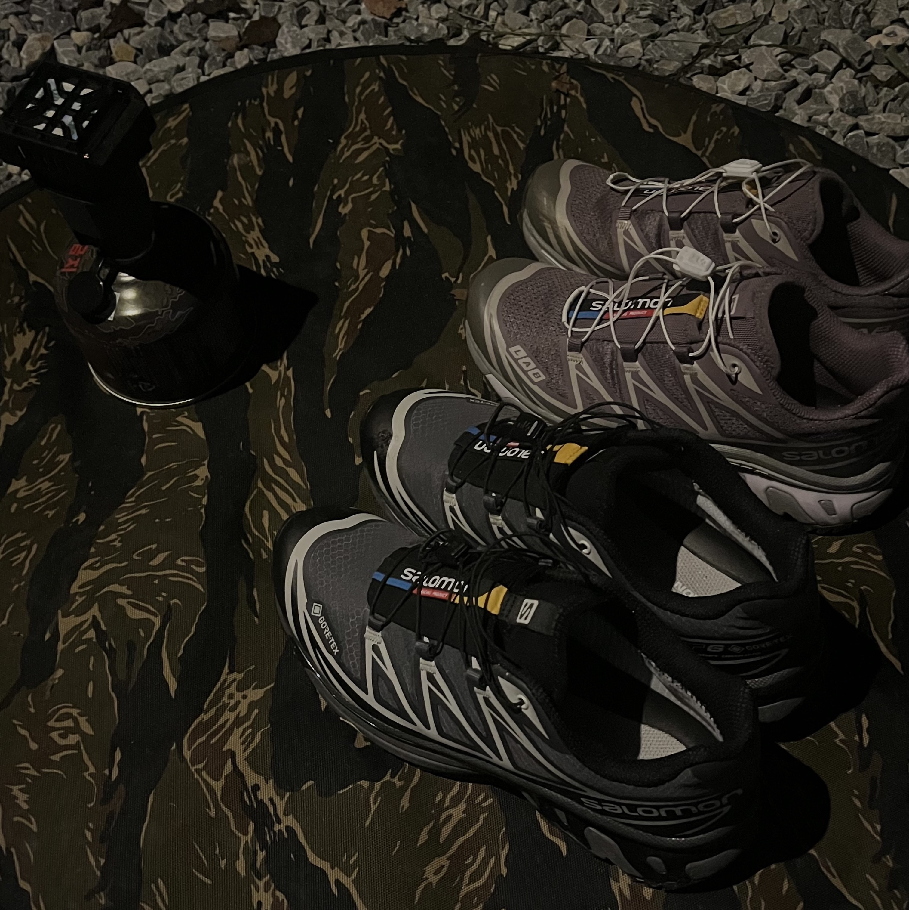 Salomon XT-6 Gore-Tex Black Ebony, Salomon XT-6 Moonscape Plum Kitten 착용 스타일