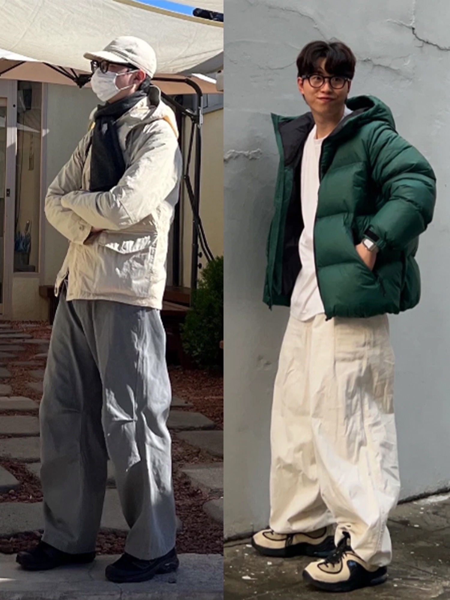 The North Face 1996 Novelty Nuptse Jacket Woodland Camo, Salomon XT-6 Expanse Black Ebony 착용 스타일 - 2