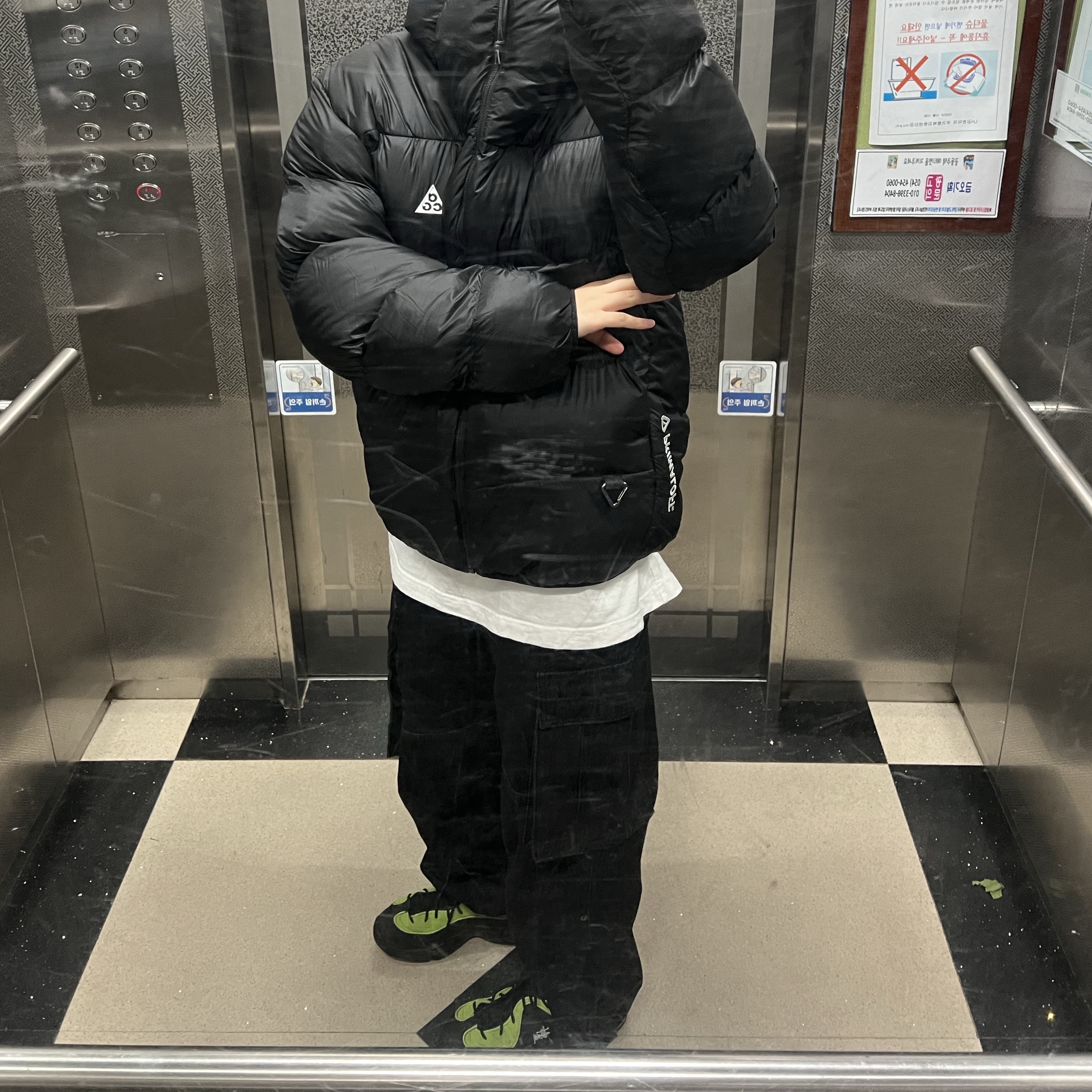Nike ACG Therma-Fit ADV Lunar Lake Puffer Jacket Black - Asia, Nike x Stussy Air Penny II Vivid Green and Black 착용 스타일 - 2