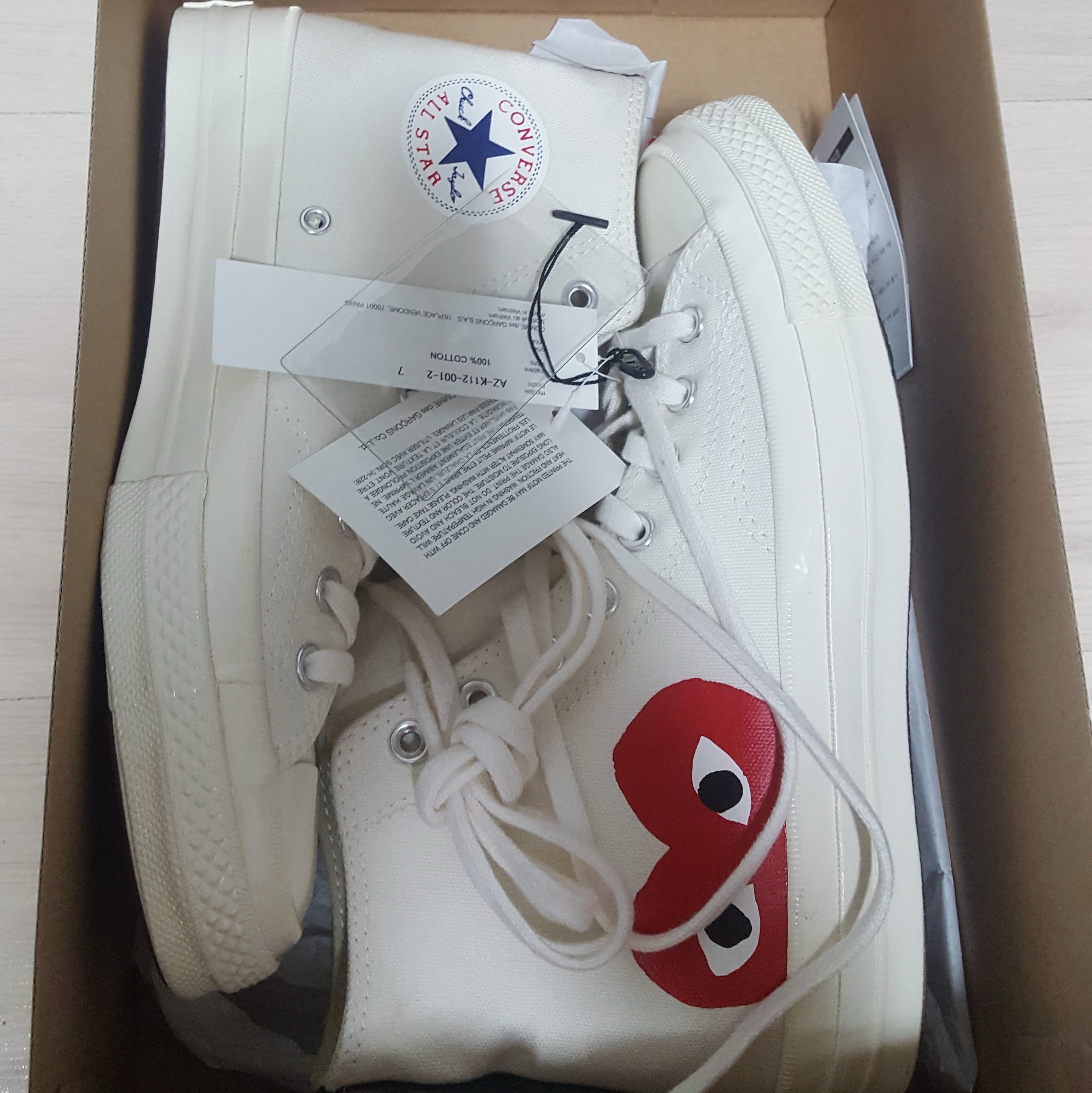 Converse x Play Comme des Garcons Chuck 70 Hi White 착용 스타일