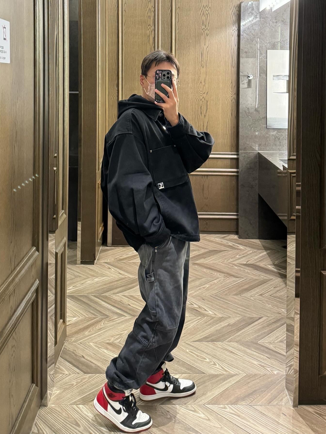 Wooyoungmi Volcano Denim Shirt Black - 23FW, Jordan 1 Retro High OG Black Toe 2016 착용 스타일 - 4